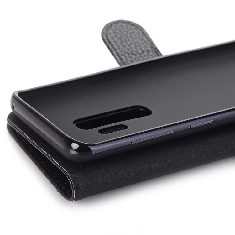 Litchi Texture PU Leather Wallet Stand Phone Case for Samsung Galaxy S9 Plus - Black-9