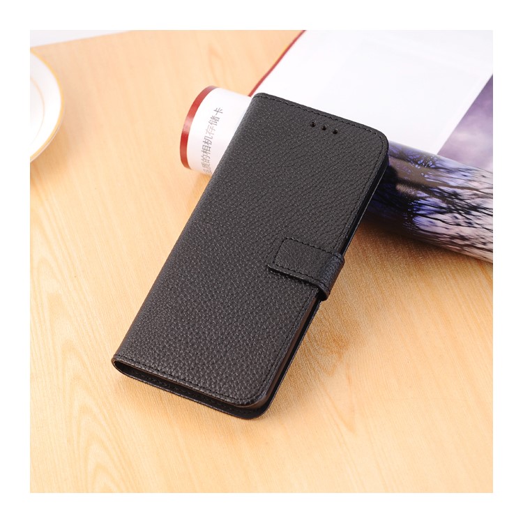 Litchi Texture Wallet Stand Leather Mobile Phone Case for Samsung Galaxy S9 G960 - Black-1