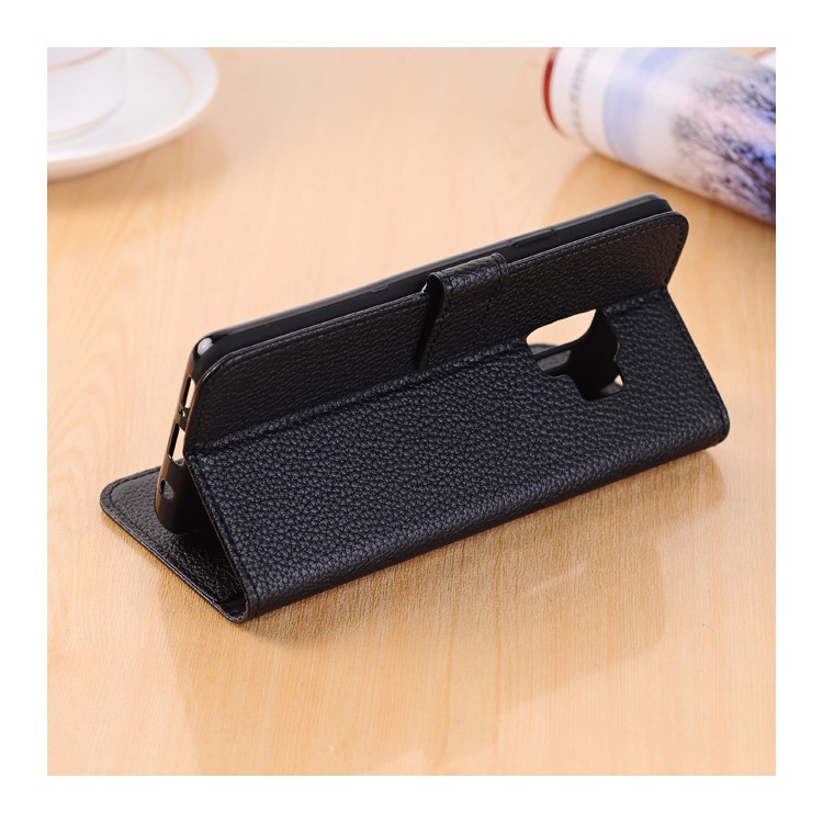 Litchi Texture Wallet Stand Leather Mobile Phone Case for Samsung Galaxy S9 G960 - Black-3