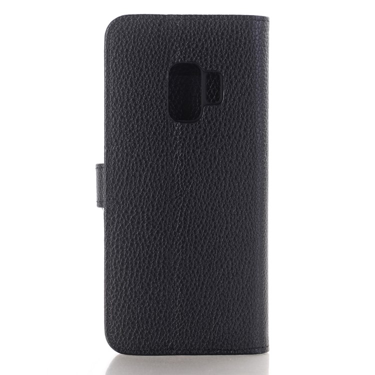 Litchi Texture Wallet Stand Leather Mobile Phone Case for Samsung Galaxy S9 G960 - Black-6