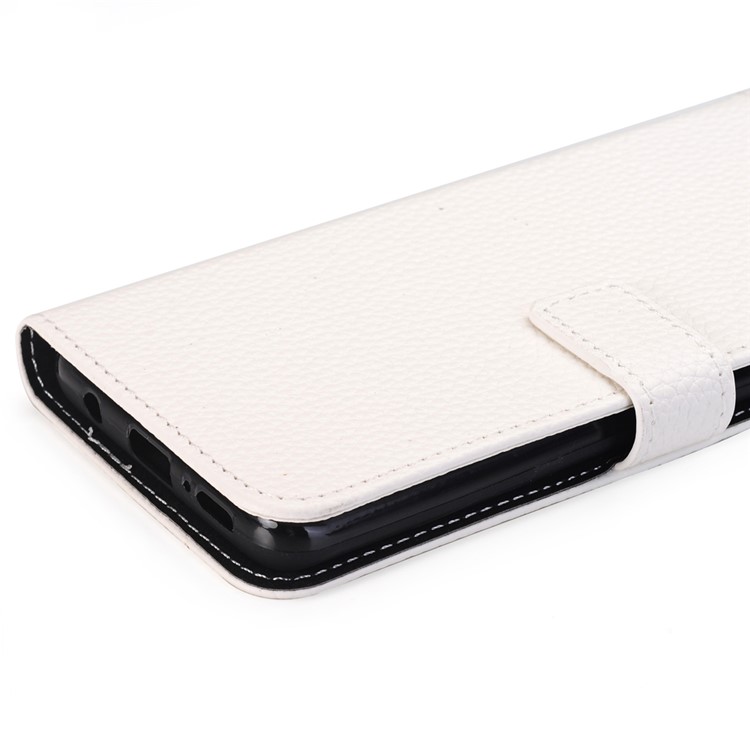 Litchi Texture PU Leather Wallet Stand Mobile Phone Shell for Samsung Galaxy S9 G960 - White-7