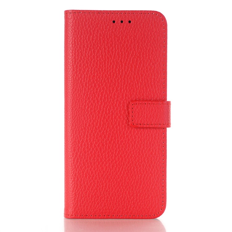 Litchi Texture Wallet Stand Leather Cell Phone Cover for Samsung Galaxy S9 G960 - Red-5