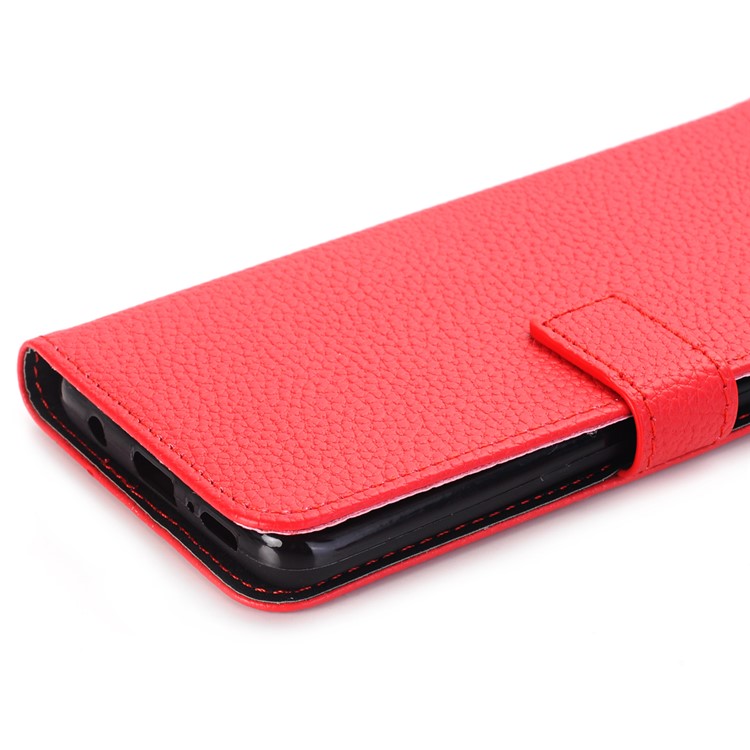 Litchi Texture Wallet Stand Leather Cell Phone Cover for Samsung Galaxy S9 G960 - Red-7