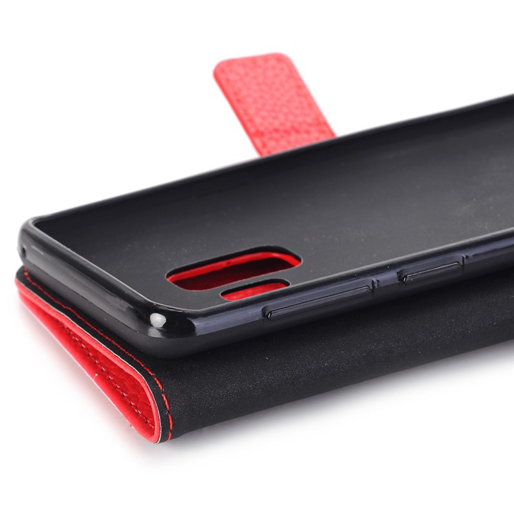 Litchi Texture Wallet Stand Leather Cell Phone Cover for Samsung Galaxy S9 G960 - Red-9
