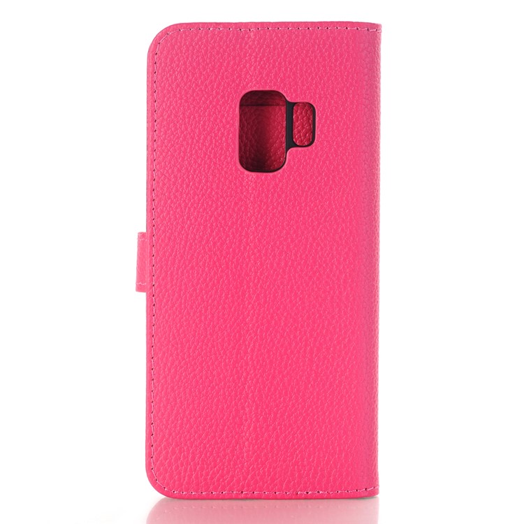 Litchi Texture Wallet Stand Leather Phone Casing for Samsung Galaxy S9 G960 - Rose-6