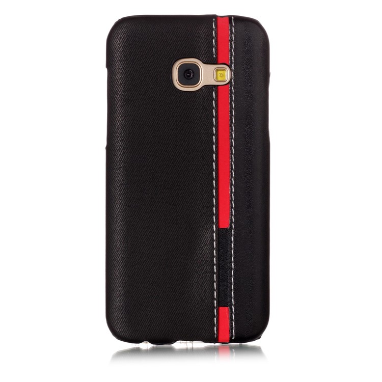 Contrast Color PU Leather Coated PC Back Case for Samsung Galaxy A3 (2017) - Black-2