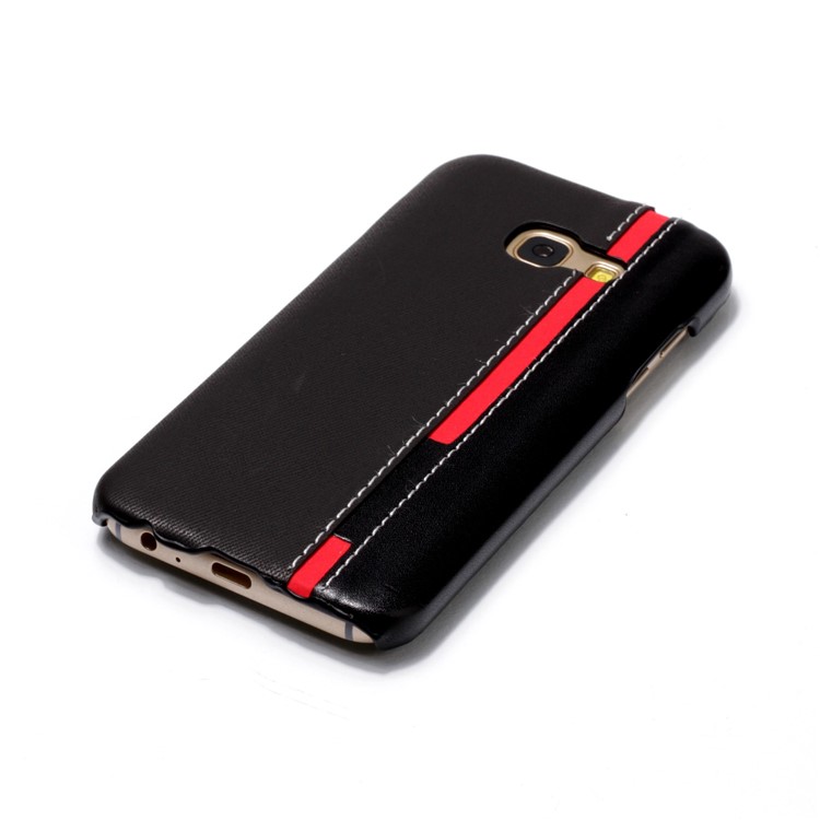 Contrast Color PU Leather Coated PC Back Case for Samsung Galaxy A3 (2017) - Black-4