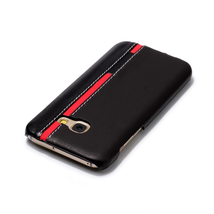 Contrast Color PU Leather Coated PC Back Case for Samsung Galaxy A3 (2017) - Black-5