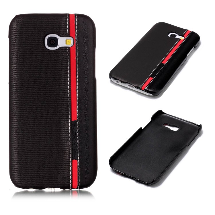 Contrast Color PU Leather Coated PC Back Casing for Samsung Galaxy A5 (2017) A520F - Black-1