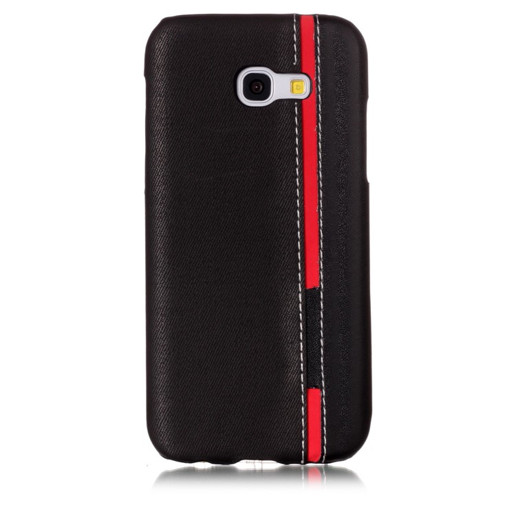 Contrast Color PU Leather Coated PC Back Casing for Samsung Galaxy A5 (2017) A520F - Black-2