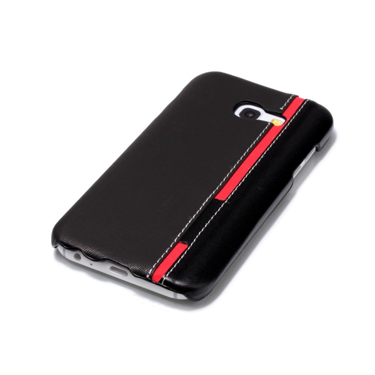 Contrast Color PU Leather Coated PC Back Casing for Samsung Galaxy A5 (2017) A520F - Black-4