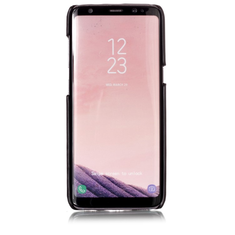 For Samsung Galaxy S8 G950 Contrast Color PU Leather Coated PC Accessory Case - Black-3