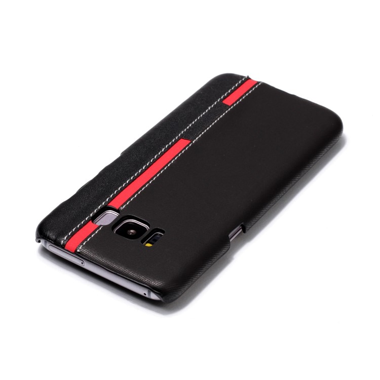 For Samsung Galaxy S8 G950 Contrast Color PU Leather Coated PC Accessory Case - Black-5