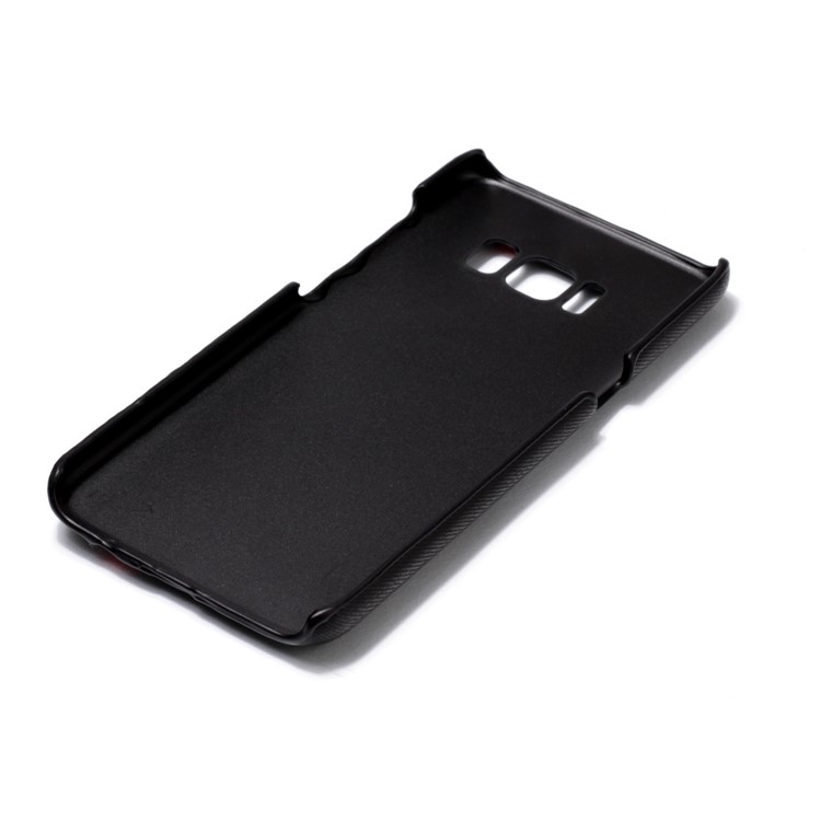 For Samsung Galaxy S8 G950 Contrast Color PU Leather Coated PC Accessory Case - Black-6