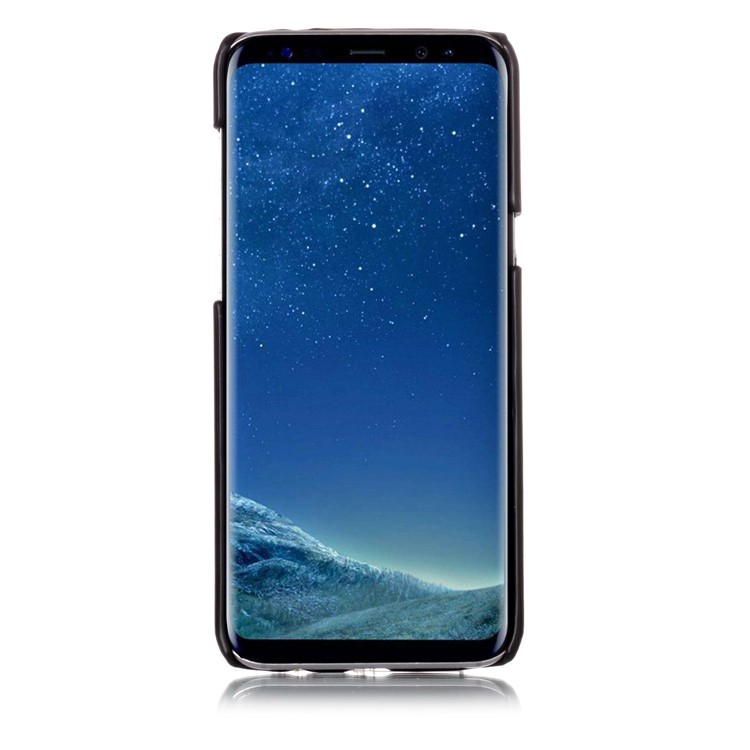 Contrast Color PU Leather Coated PC Back Casing for Samsung Galaxy S8 Plus SM-G955 - Black-3