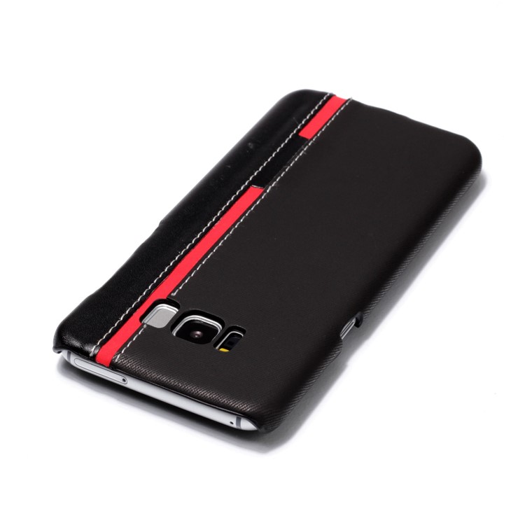 Contrast Color PU Leather Coated PC Back Casing for Samsung Galaxy S8 Plus SM-G955 - Black-5