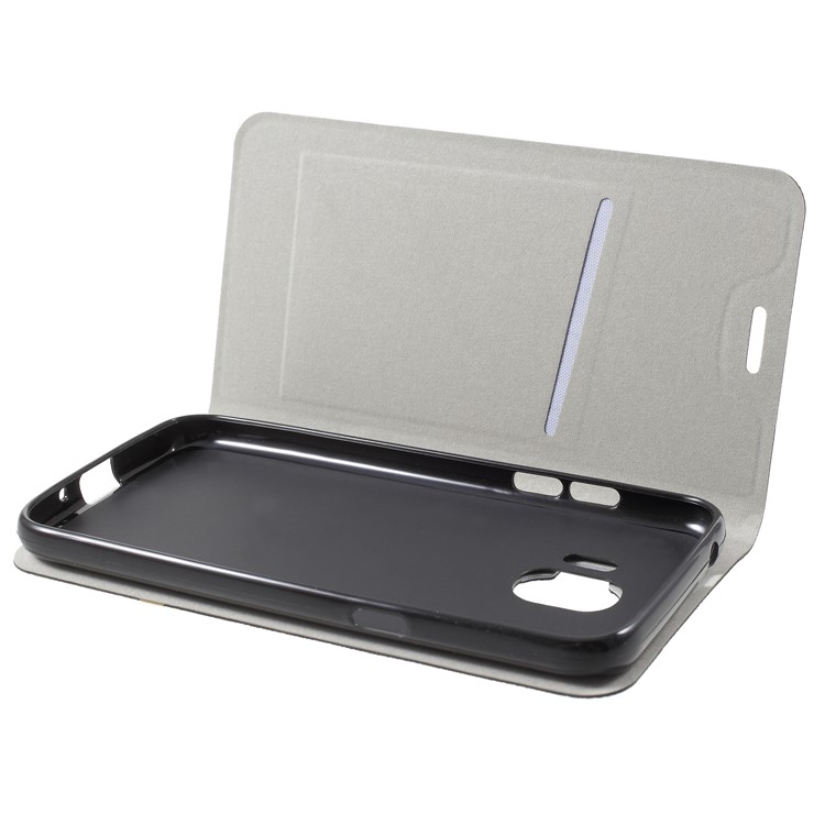 Bi-color Cross Texture Leather Card Holder Flip Stand Phone Case for Samsung Galaxy J2 Pro 2018 Built-in Steel Sheet - Black-5