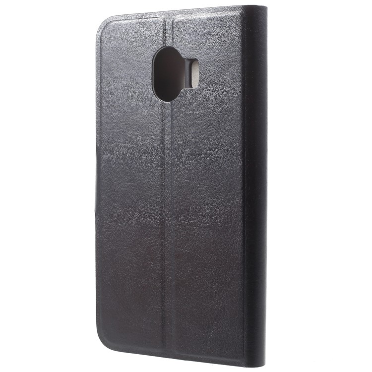 Crazy Horse Magnetic Stand Card Slot Leather Mobile Phone Case for Samsung Galaxy J2 Pro 2018 - Black-4