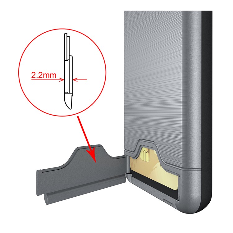 Brushed PC + TPU Hybrid Kickstand Cover with Card Slot for Samsung Galaxy S9 G960 - Grey-11