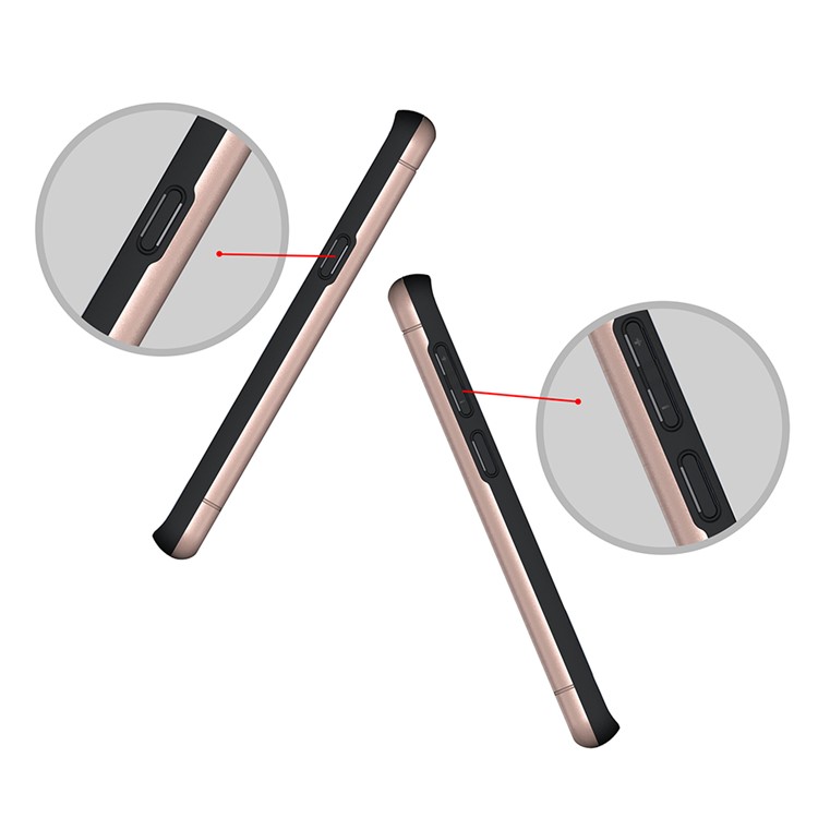 Brushed PC + TPU Hybrid Kickstand Phone Case with Card Holder for Samsung Galaxy S9 - Rose Gold-9