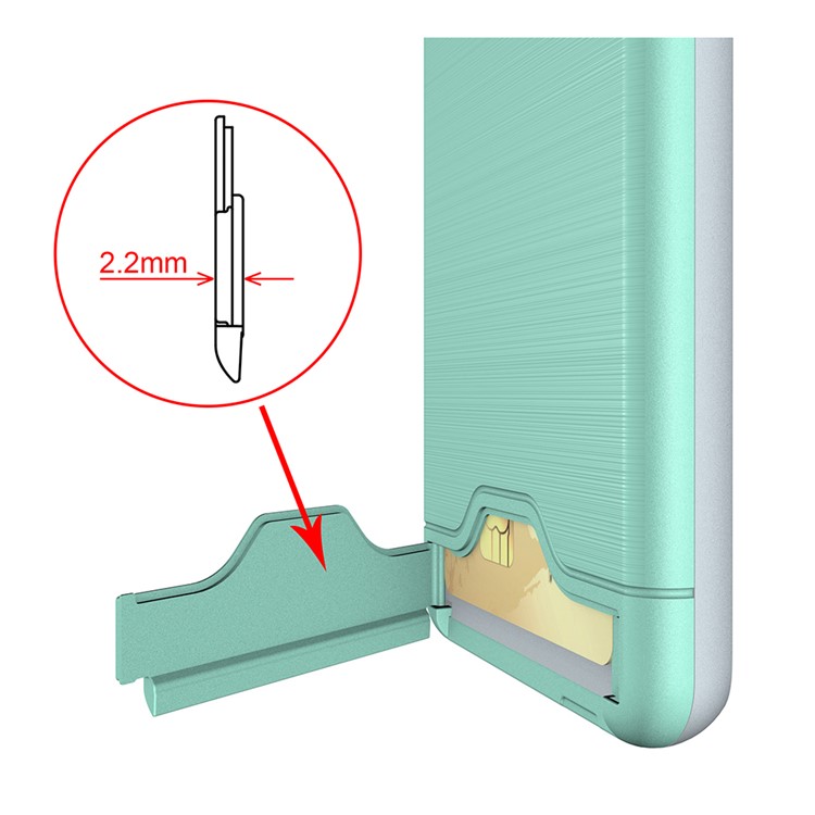 Brushed PC + TPU Hybrid Kickstand Shell Case with Card Slot for Samsung Galaxy S9 - Cyan-7