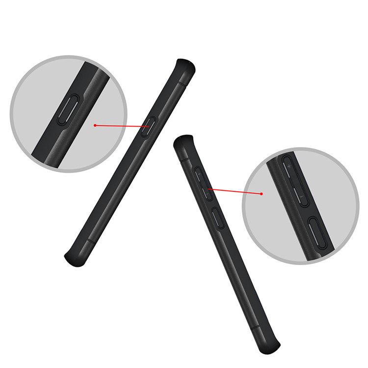 For Samsung Galaxy S9+ G965 Brushed PC TPU Hybrid Kickstand Card Holder Case - Black-9