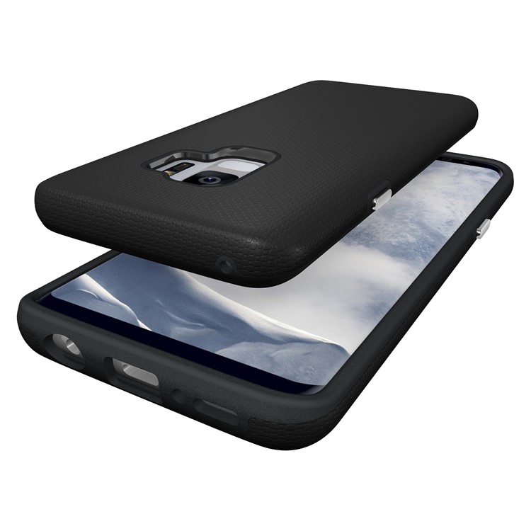 Anti-skid PC + TPU Hybrid Armor Case for Samsung Galaxy S9 - Black-11