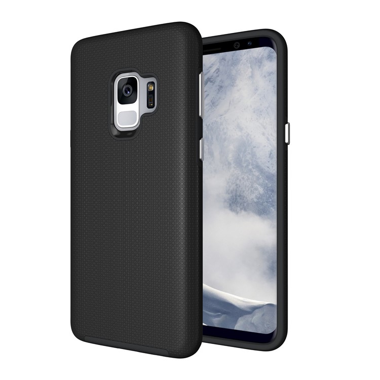 Anti-skid PC + TPU Hybrid Armor Case for Samsung Galaxy S9 - Black-4