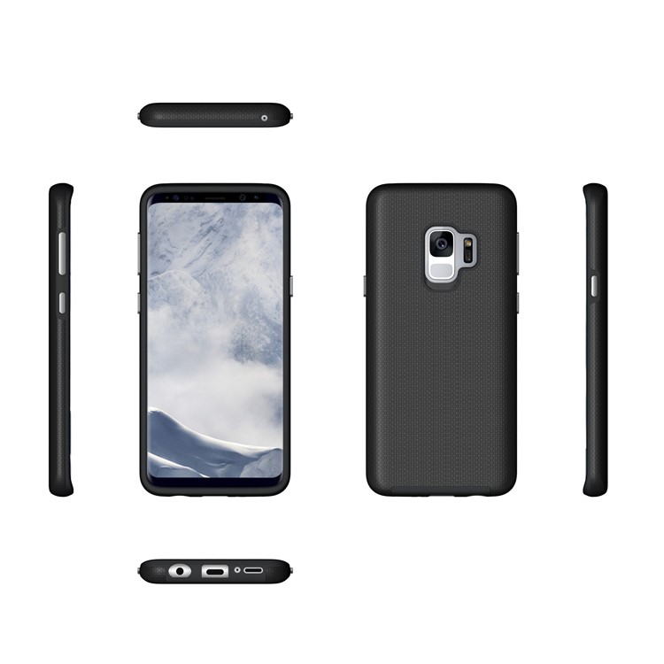 Anti-skid PC + TPU Hybrid Armor Case for Samsung Galaxy S9 - Black-8