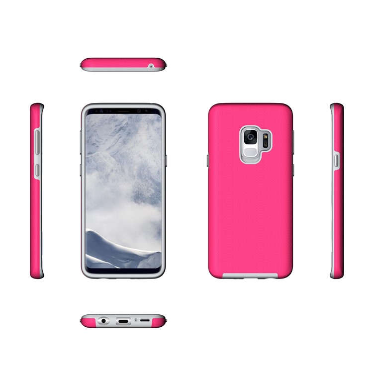 Anti-skid PC + TPU Hybrid Armor Cover for Samsung Galaxy S9 - Rose-4