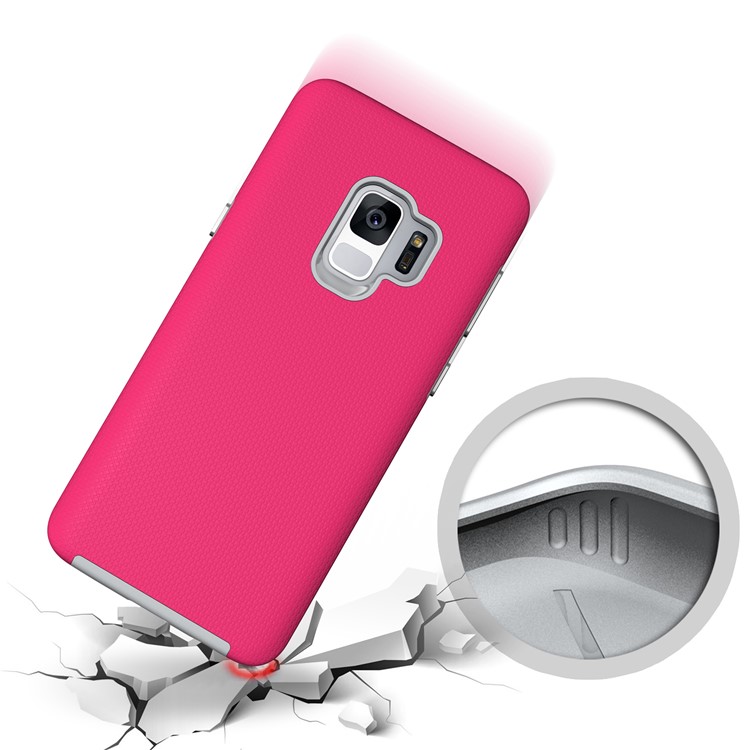 Anti-skid PC + TPU Hybrid Armor Cover for Samsung Galaxy S9 - Rose-5