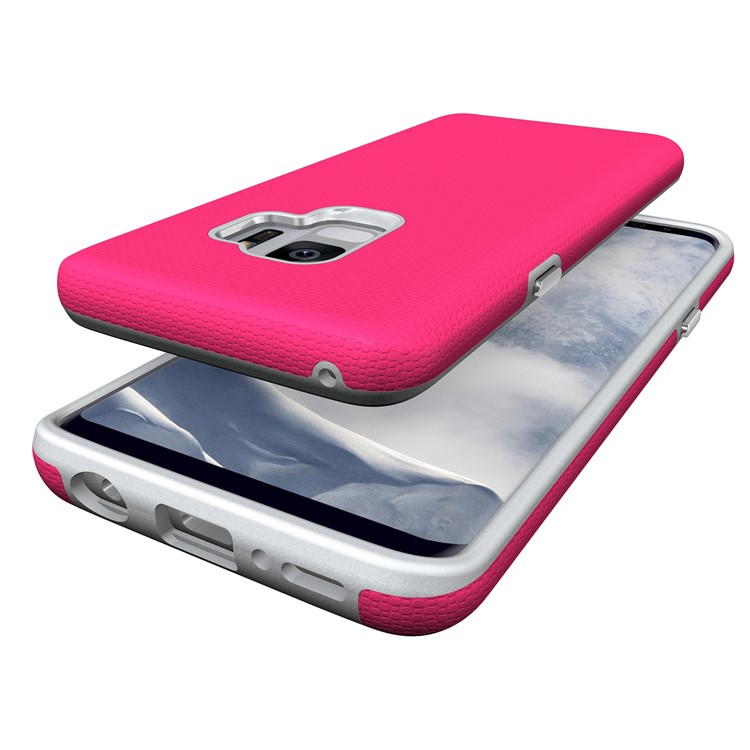 Anti-skid PC + TPU Hybrid Armor Cover for Samsung Galaxy S9 - Rose-7