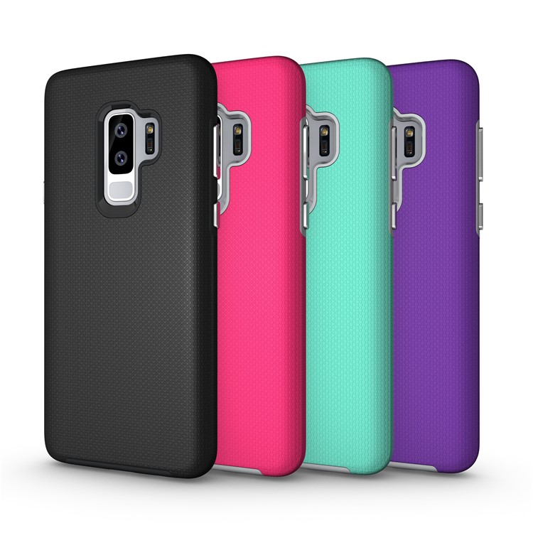 Anti-skid PC + TPU Protector Armor Cover for Samsung Galaxy S9 Plus - Cyan-12