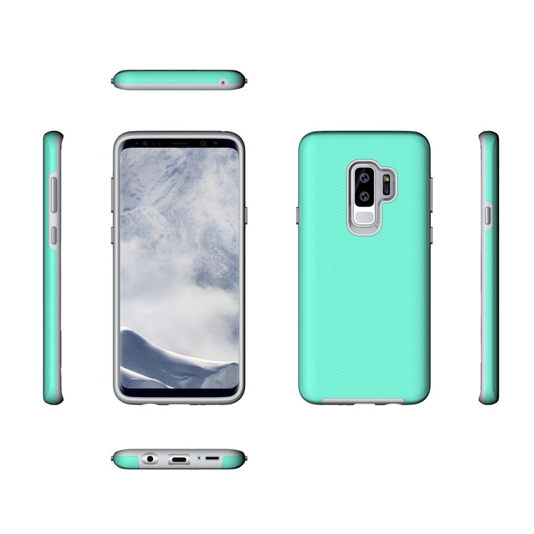 Anti-skid PC + TPU Protector Armor Cover for Samsung Galaxy S9 Plus - Cyan-5