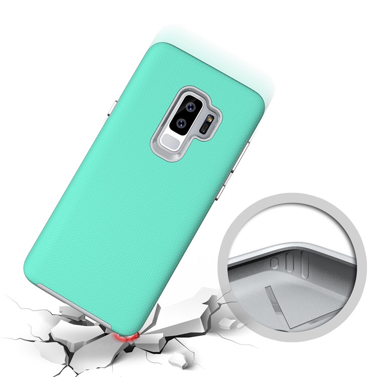 Anti-skid PC + TPU Protector Armor Cover for Samsung Galaxy S9 Plus - Cyan-6
