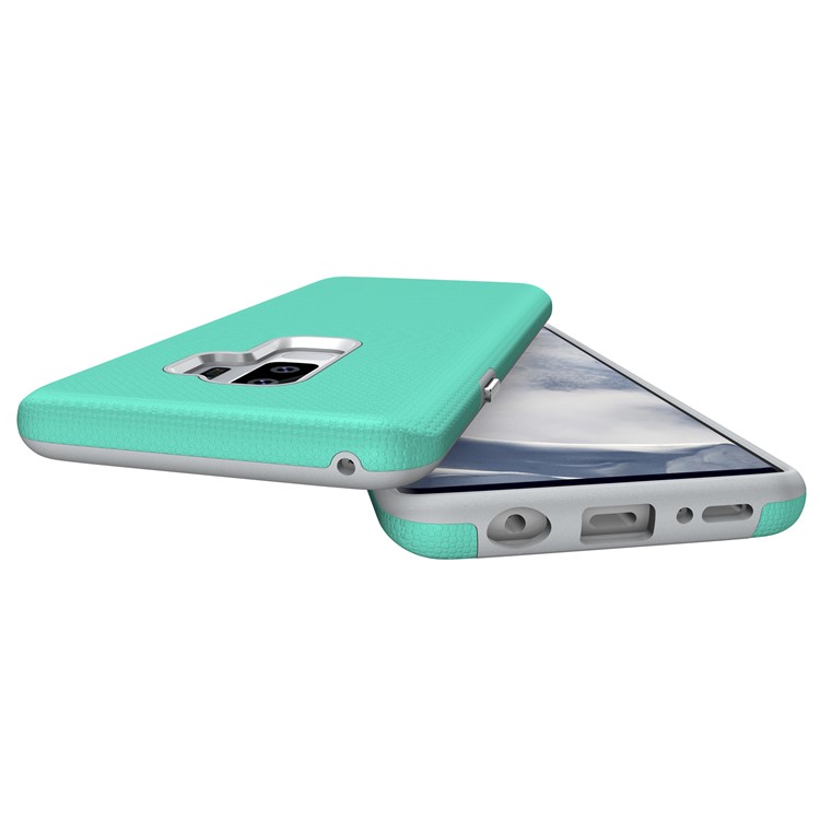 Anti-skid PC + TPU Protector Armor Cover for Samsung Galaxy S9 Plus - Cyan-7