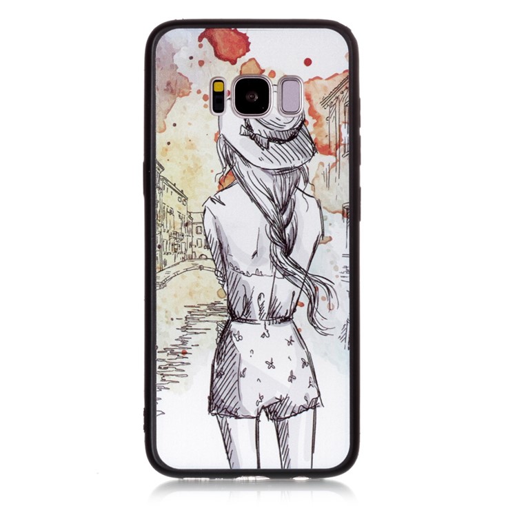 Pattern Printing TPU + PC Hybrid Case for Samsung Galaxy S8 G950 - Pretty Girl-1