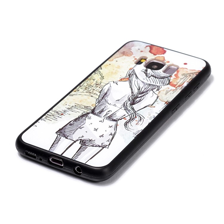 Pattern Printing TPU + PC Hybrid Case for Samsung Galaxy S8 G950 - Pretty Girl-2