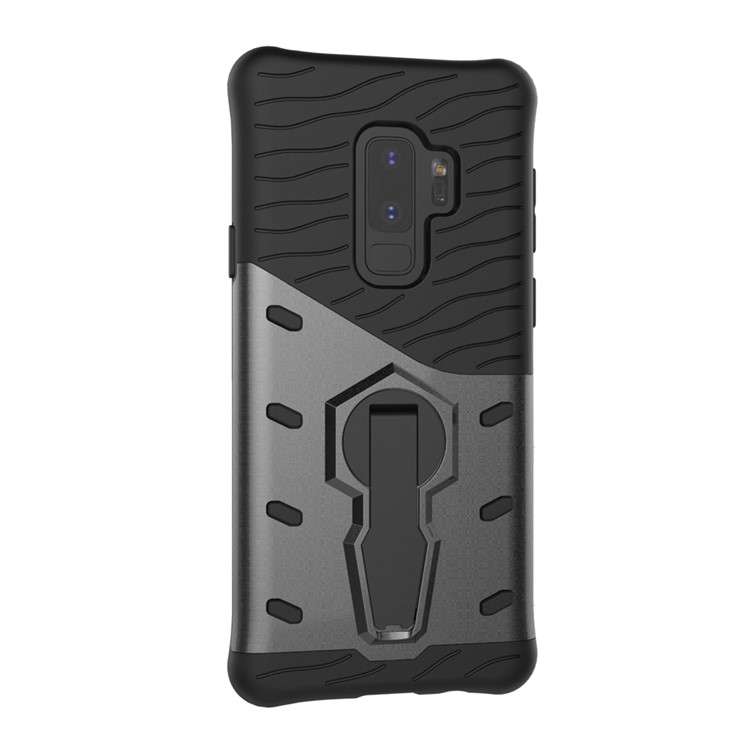 Armor PC + TPU Hybrid Case with 360-Degree Rotary Kickstand for Samsung Galaxy S9+ - Black-11