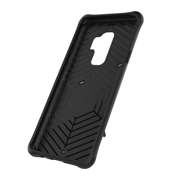 Armor PC + TPU Hybrid Case with 360-Degree Rotary Kickstand for Samsung Galaxy S9+ - Black-12