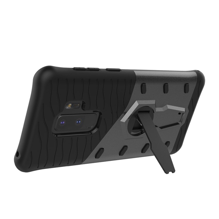 Armor PC + TPU Hybrid Case with 360-Degree Rotary Kickstand for Samsung Galaxy S9+ - Black-9