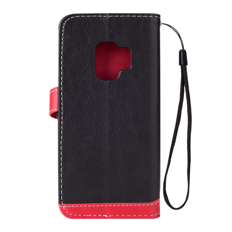 Two-color Design Leather Wallet Case for Samsung Galaxy S9 - Black-3