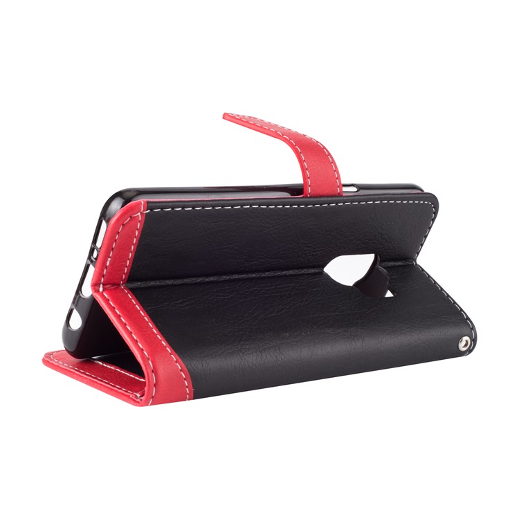 Two-color Design Leather Wallet Case for Samsung Galaxy S9 - Black-4