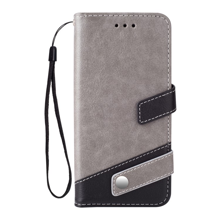 Two-color Design Leather Wallet Cover for Samsung Galaxy S9 G960 - Grey-2