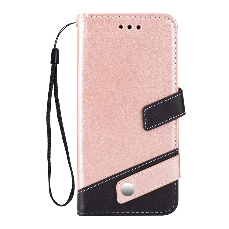 Two-color Design Wallet Leather Stand Case for Samsung Galaxy S9+ - Rose Gold-2