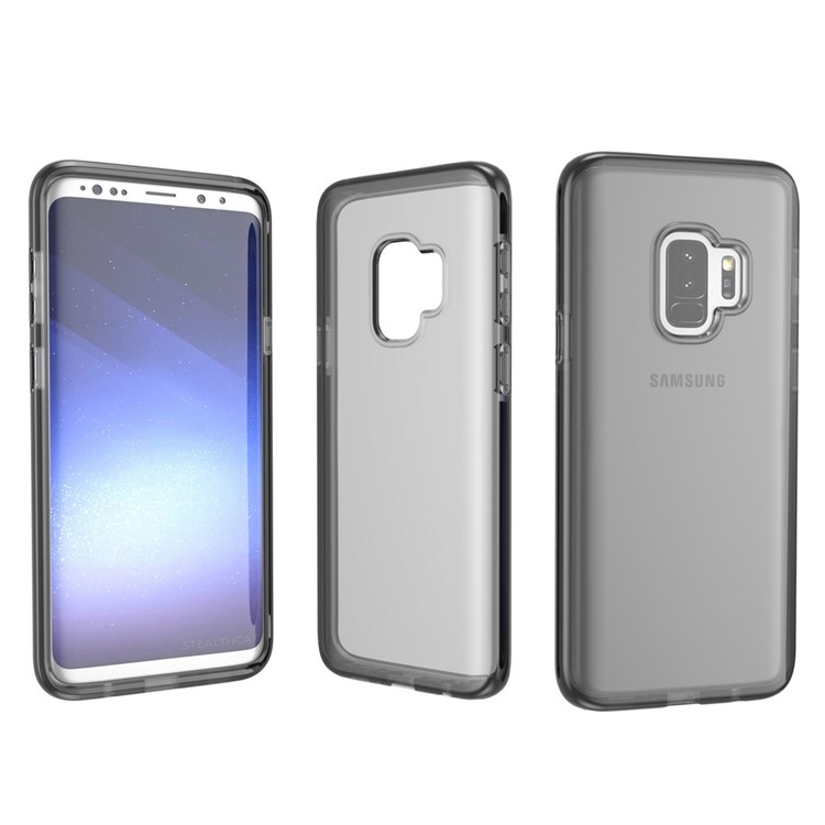 Transparent TPU Soft Phone Cover for Samsung Galaxy S9 - Black-1