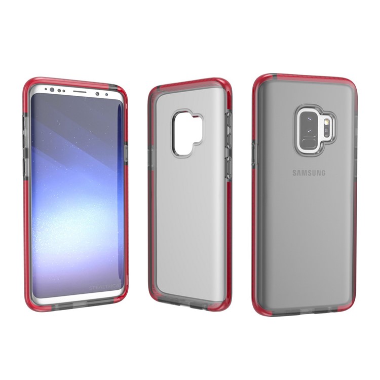

Transparent TPU Soft Phone Case for Samsung Galaxy S9 - Black / Red, Galaxy S9