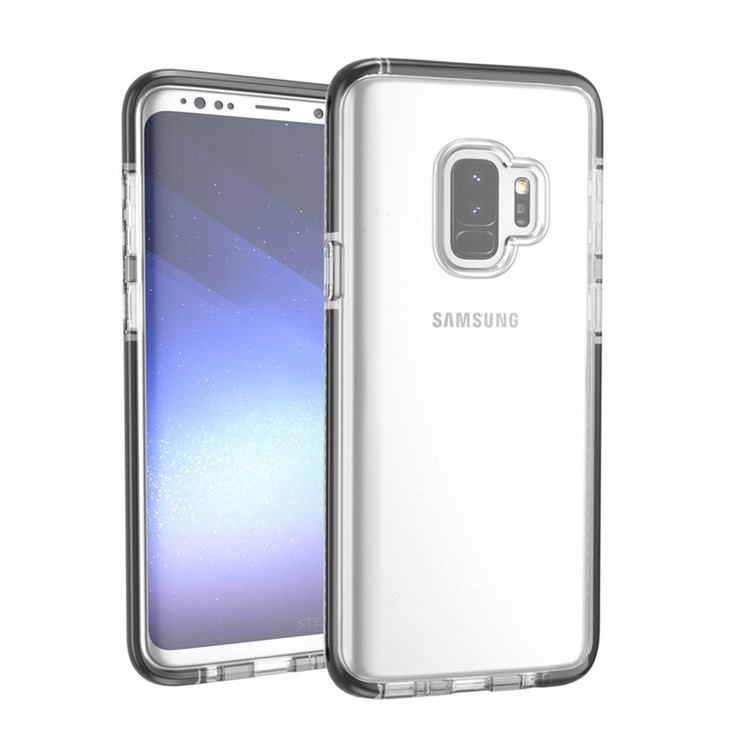 Transparent TPU Soft Phone Shell for Samsung Galaxy S9 - White / Black-2