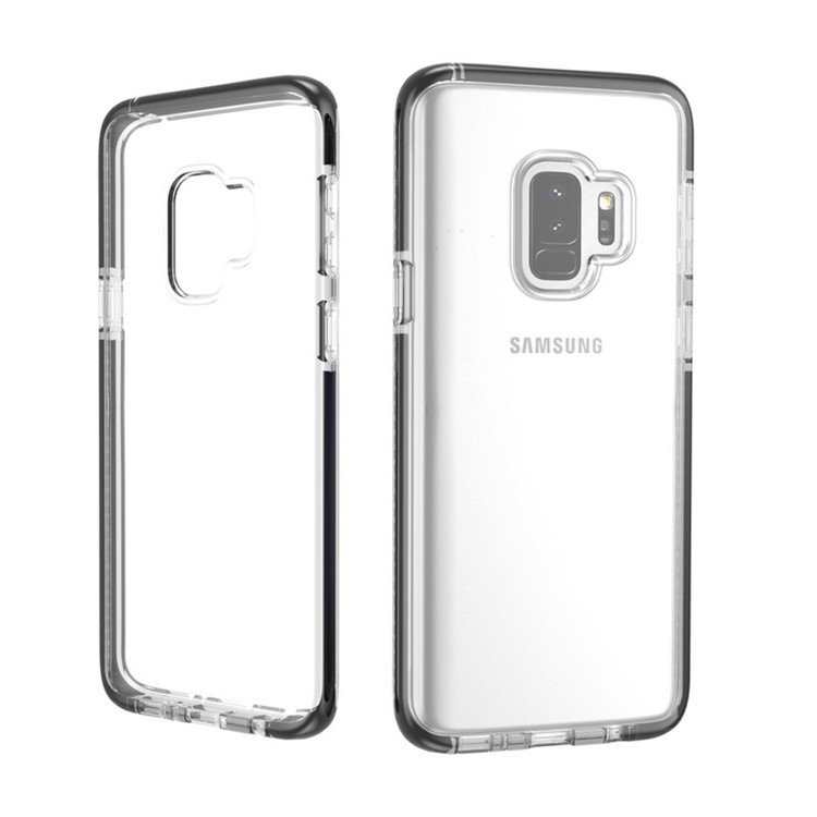 Transparent TPU Soft Phone Shell for Samsung Galaxy S9 - White / Black-4