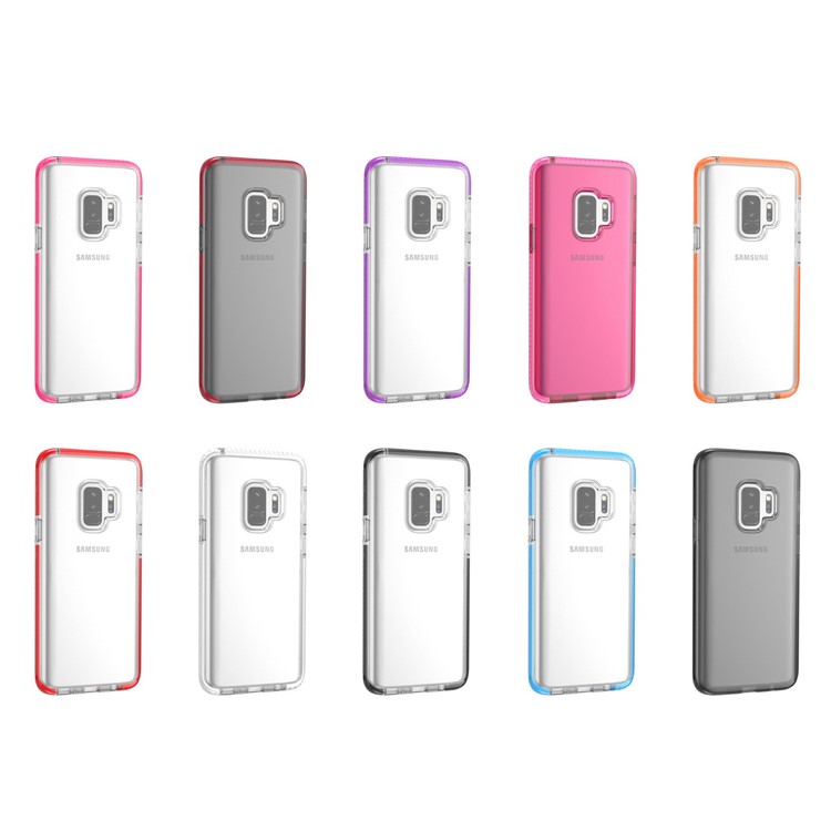 Transparent TPU Soft Phone Shell for Samsung Galaxy S9 - White / Black-8